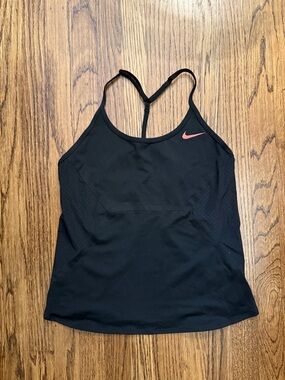 Nike Black Athletic Tank with Pink Swoosh
